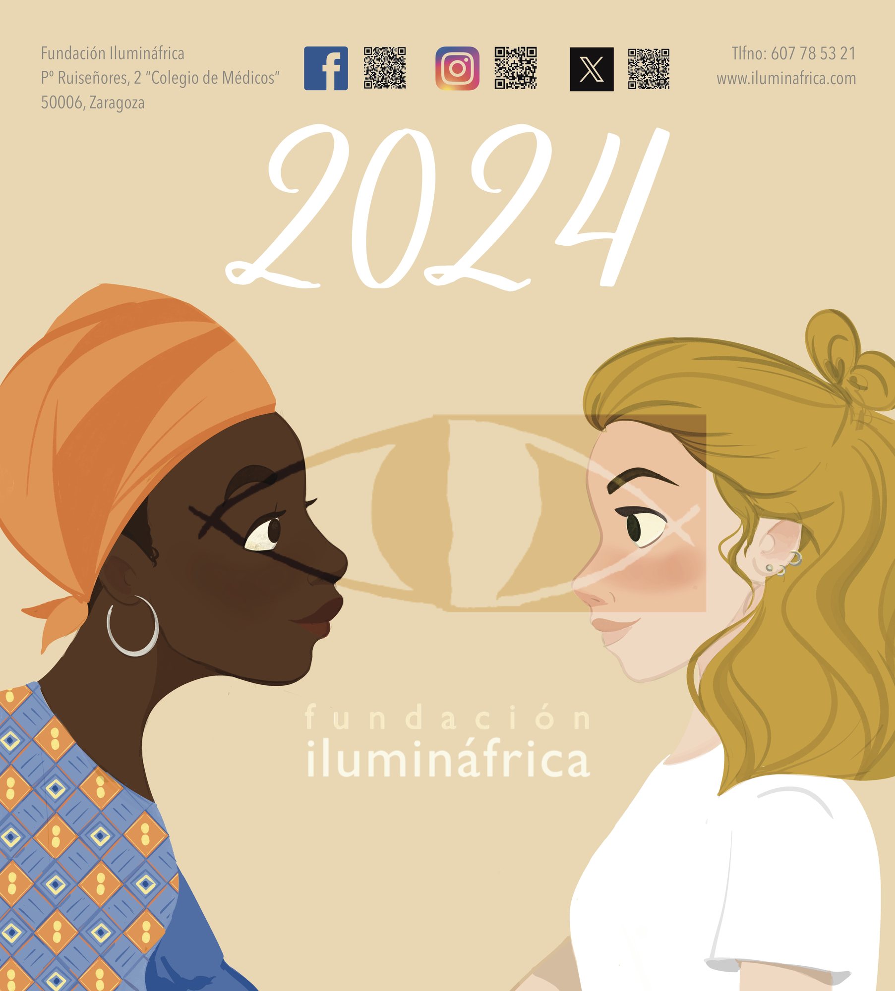 Ilustración de calendario creada para la Fundación Ilumináfrica
