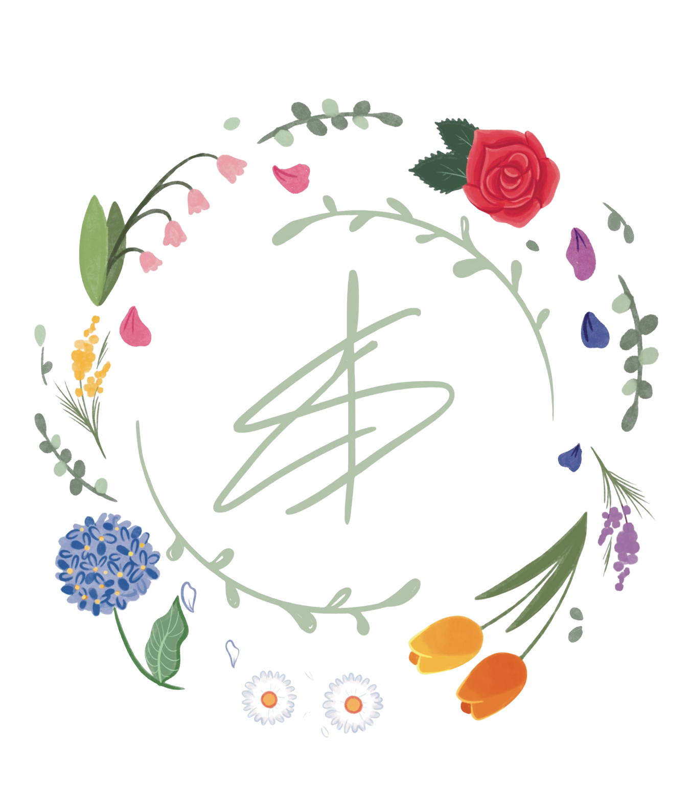 Logotipo floral de Carmenca Ilustración